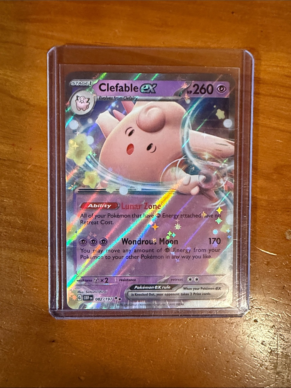 Pokemon Pink Clefable ex Holo Trading Card